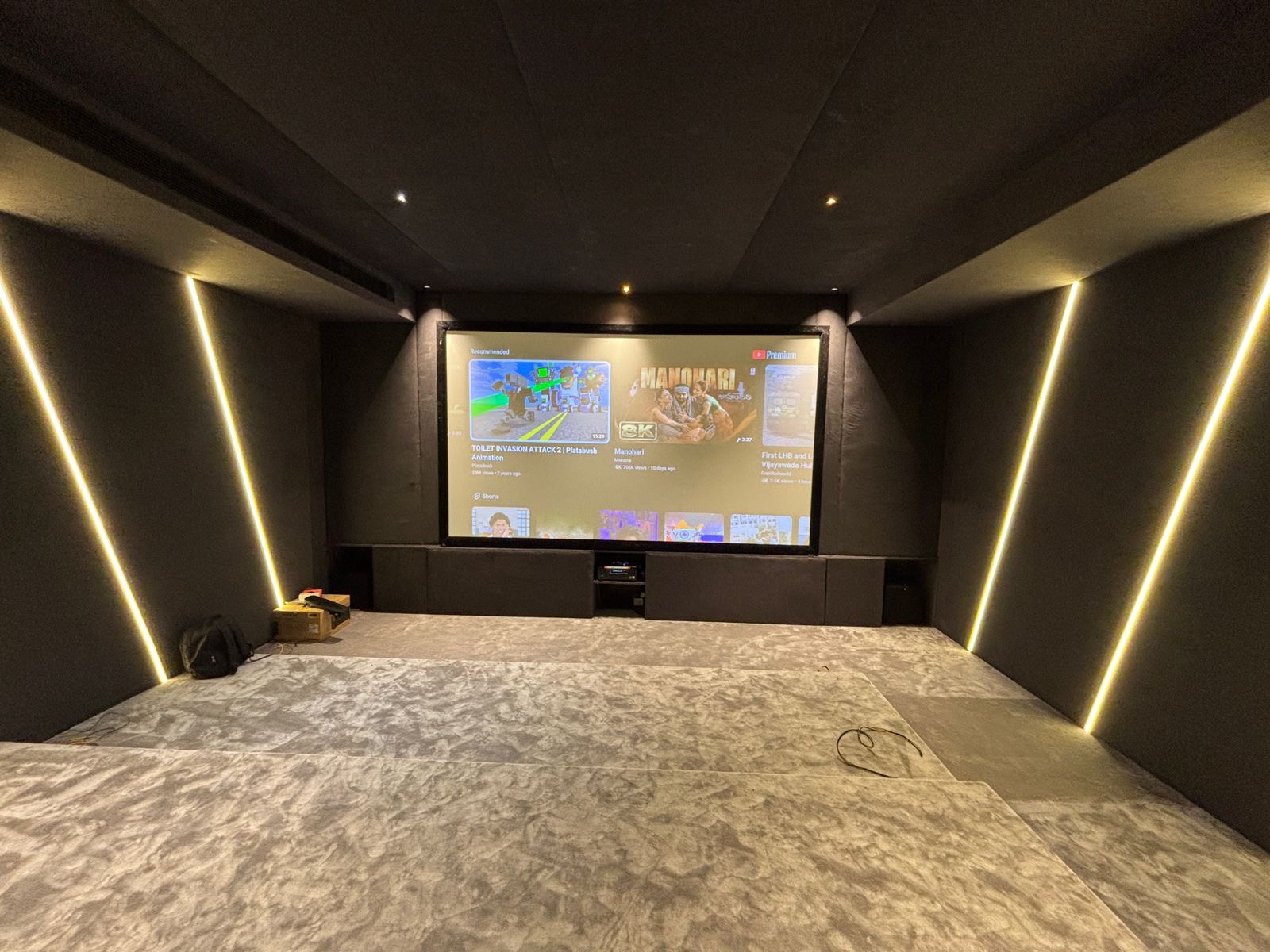 Professional cinema acoustic wall design